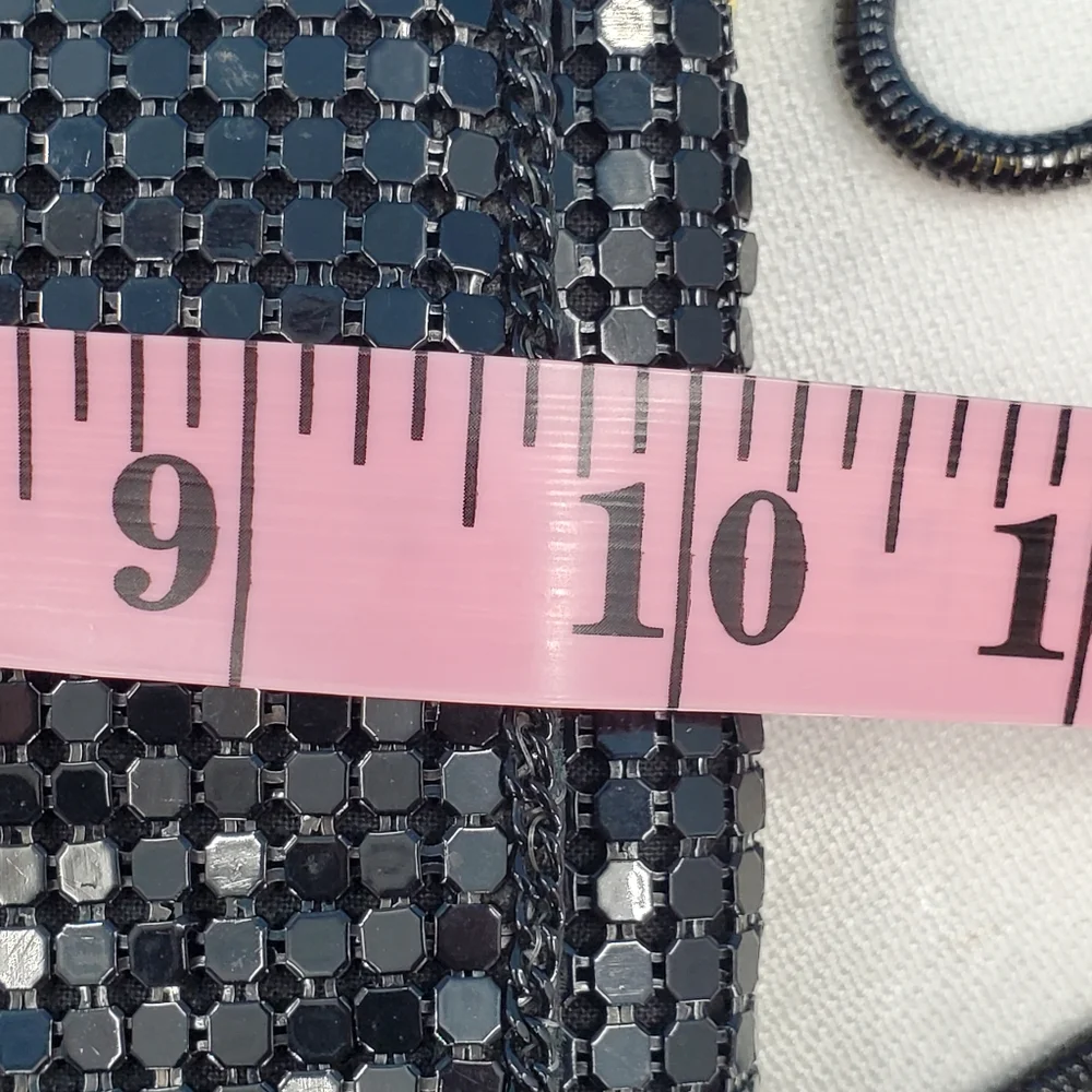 Vintage 70s black mesh evening bag